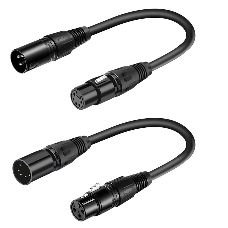 SiYear XLR Male 3 Pin to XLR Female 5 Pin & Female 3 Pin to Male 5 Pin Audio Cable, for Microphone DMX Stage Light Turnaround Etcï¼ˆ1Set / 2Pack - Image 1